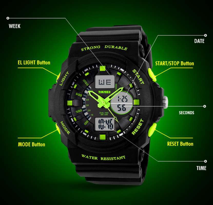 Jual Jam Tangan Pria SKMEI 0955 Hitam Silver Original Casio G