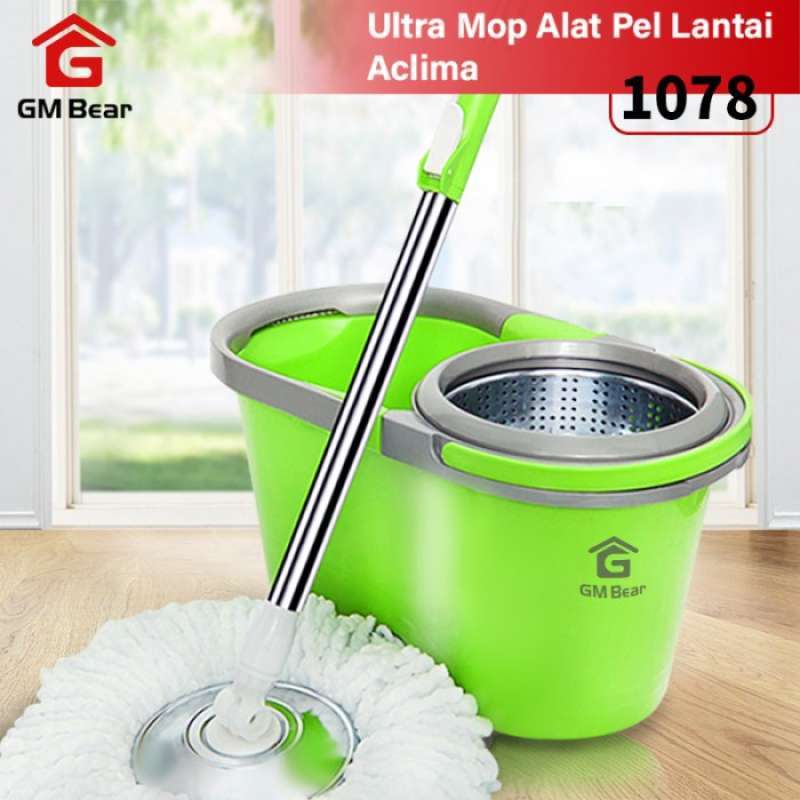 Jual Gm Bear Alat Pel Lantai Spin Mop Hijau 1078 Ultra Mop Aclima Green Online November 2020 Blibli
