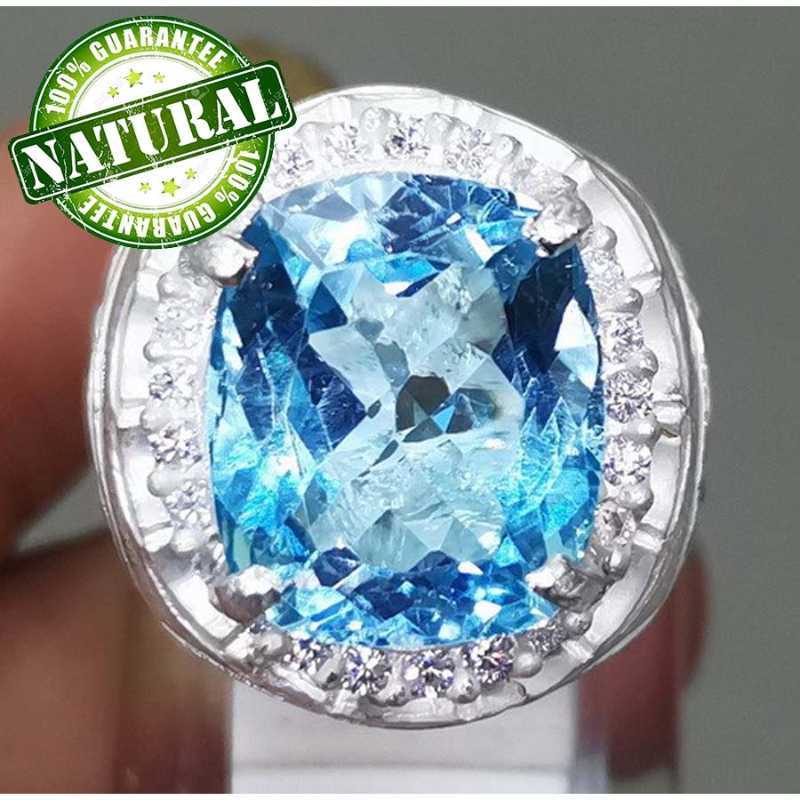 Jual Cincin Batu Blue Topaz Swiss Natural Cutting Ring Silver Perak 925  Asli di Seller Antik Keris - Jebres, Kota Surakarta (Solo) | Blibli