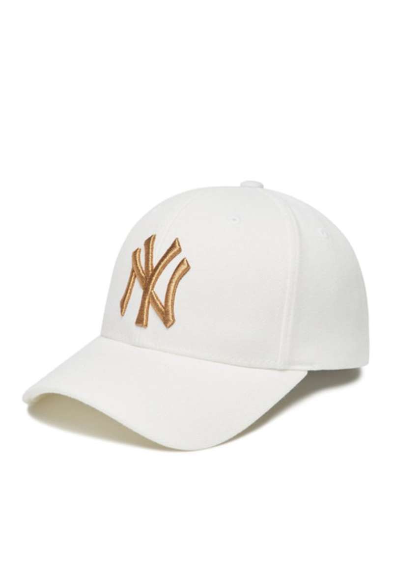 Jual MLB KOREA Metal Embroidery Cap NEW YORK YANKEES white di