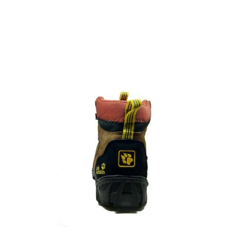 sepatu gunung hiking pria jack wolfskin boot olahraga outdoor trekking waterproof brown