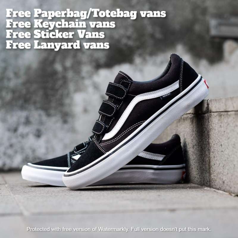 Vans Old Skool Velcro PRO Black White 