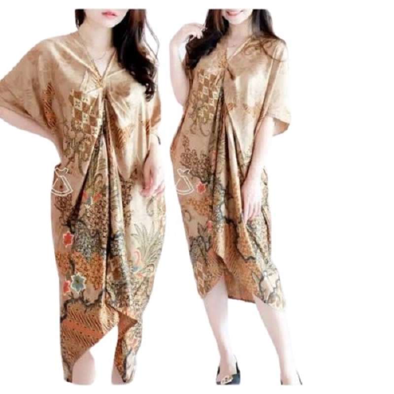Jual Dress Batik Wanita /kaftan Thania Modern Terbaru Fashion