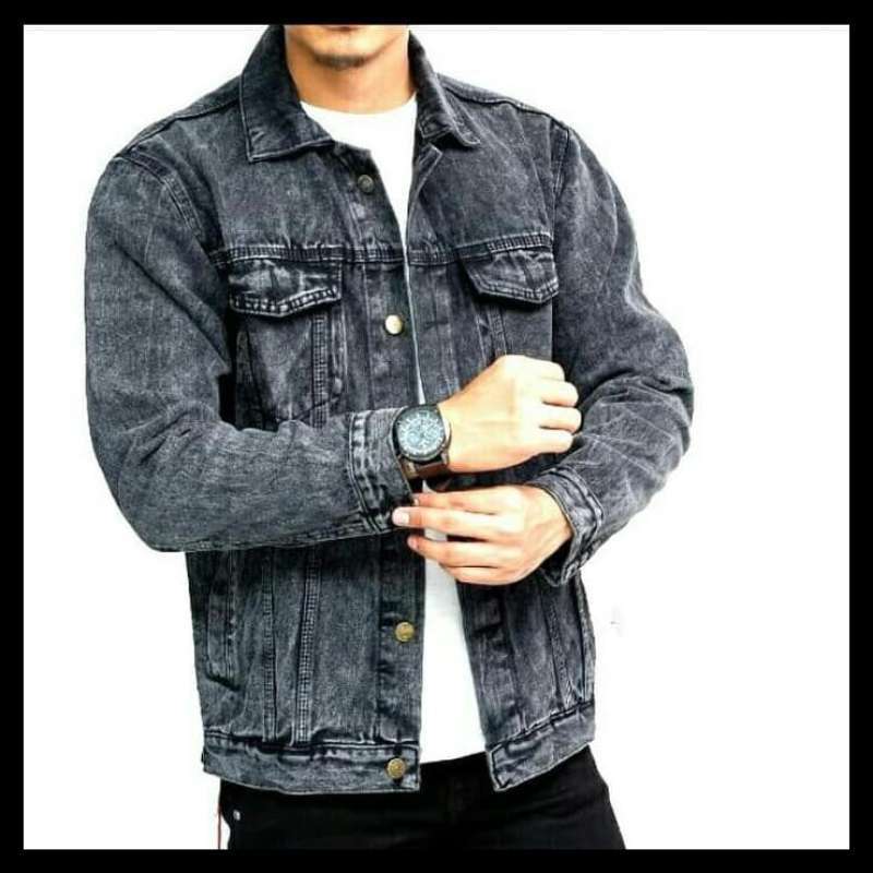 Promo Jaket Jeans Pria hitam / Jaket 