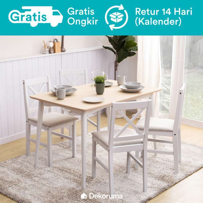 Jual Dekoruma Niwa Meja Makan Minimalis Putih Kayu 120 Cm Dining Table Bali Putih Di Seller Dekoruma Official Store Kab Tangerang Banten Blibli