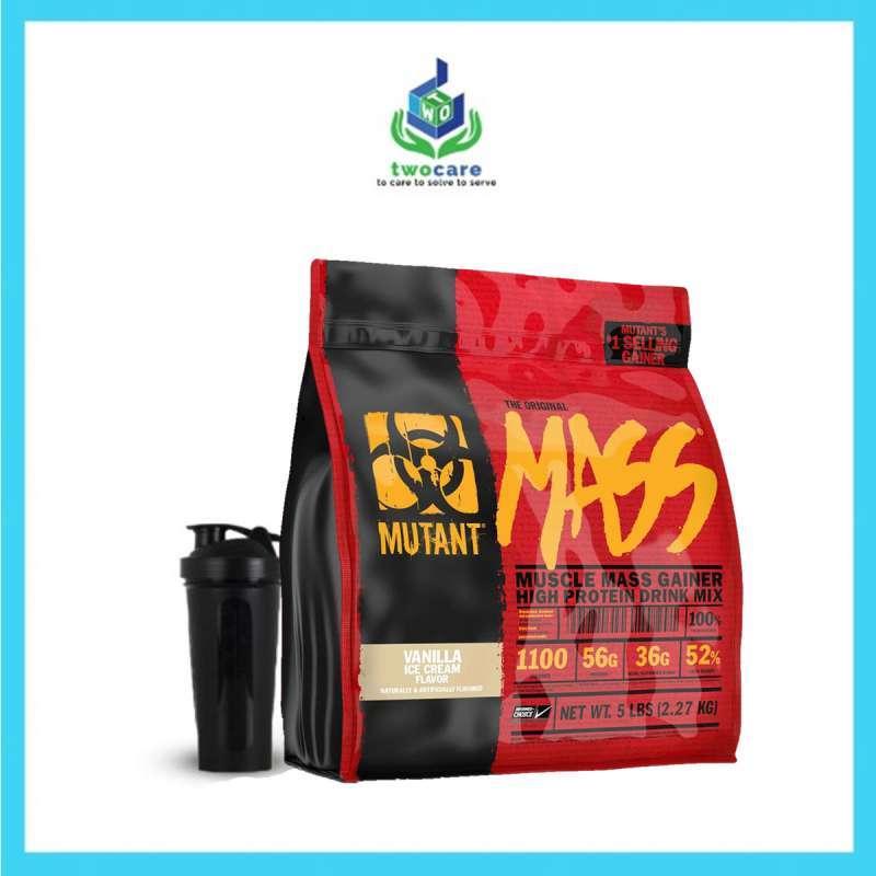Jual Mass Gainer Mutant Mass 5 lbs MutantMass 5lb - Susu Weight Gainer -  Strawberry Banana + 2 Sachet Whey di Seller TWOCARE Official Store -  TWOCARE - Kota Medan | Blibli