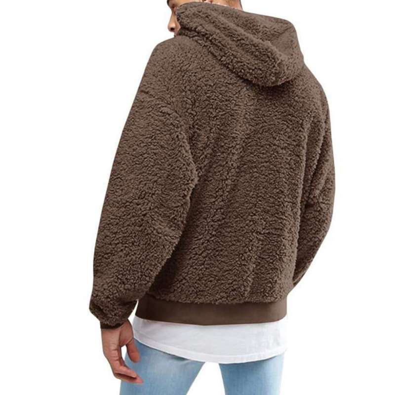 Jual Bluelans Winter Men Solid Color Fluffy Fleece Hooded Coat Pullover Hoodie Warm Sweatshirt Online Desember 2020 Blibli