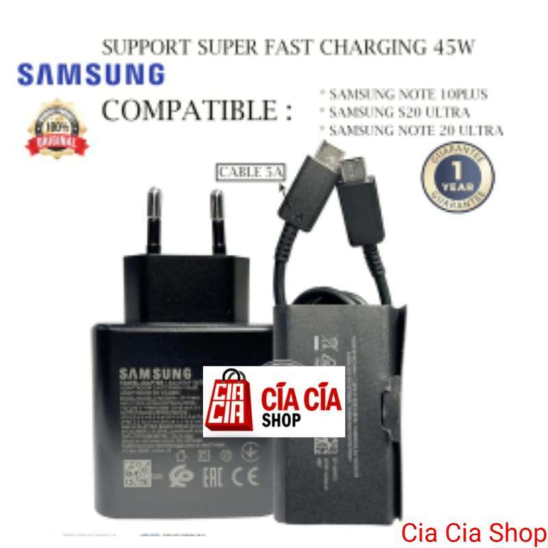 charger samsung super fast charging 45w 5a pd usb type c original samsung tab s7 plus s10 s20 plus note 20 ultra