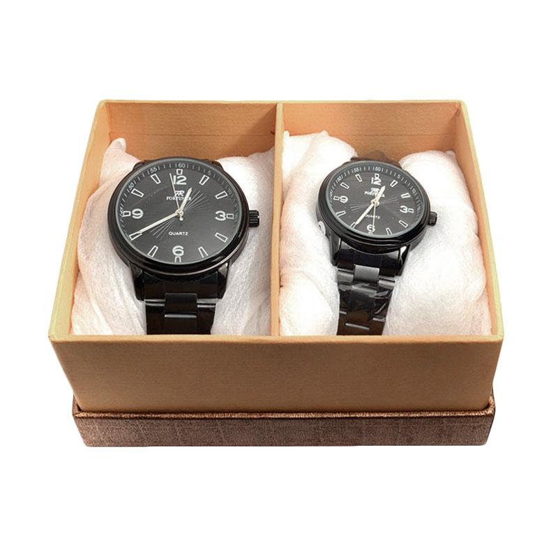 Fortuner Fr X-099087 Couple Watch - Black water resistant