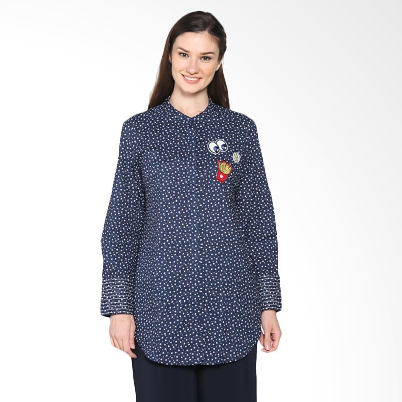 Puricia PVF41465 Long Sleeve Shirt Atasan Wanita - Navy