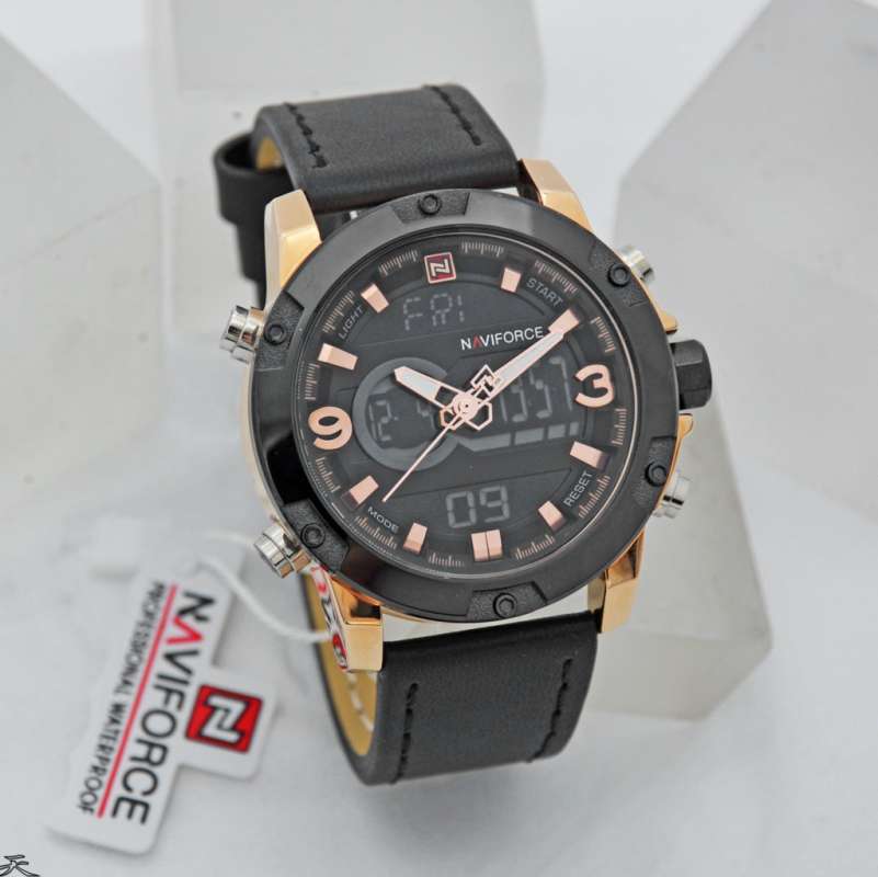 Promo Naviforce NF9097M Jam Tangan Pria Dual Time Original Starp