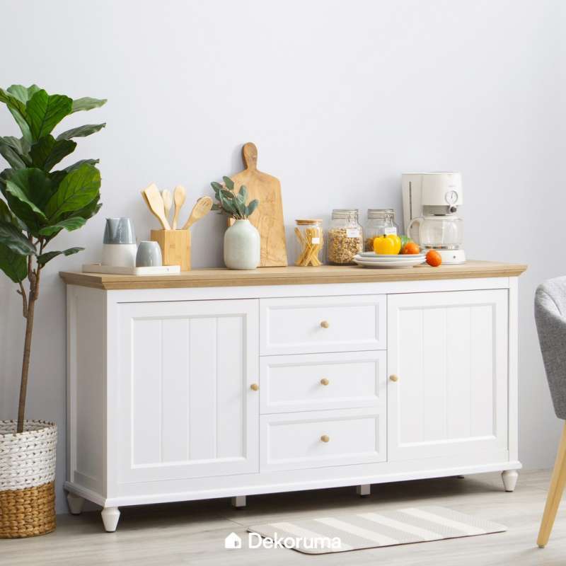 Jual Dekoruma Kanou Lemari Kabinet Dapur Bawah Kitchen Buffet Cabinet 2 Pintu 3 Laci Susun Terbaru Juni 2021 Blibli
