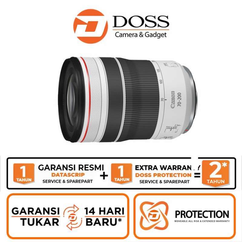 doss canon rf 70 200mm f2 8 l is usm lensa canon rf lensa canon white