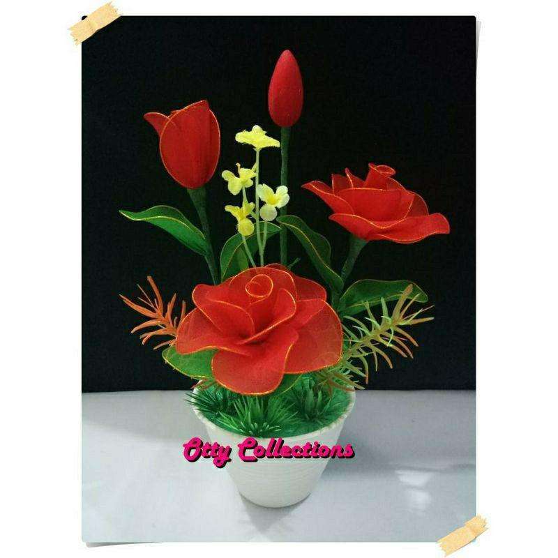 Jual Bunga Mawar Bunga Hias Kain Stocking Bunga Artificial Online April 2021 Blibli