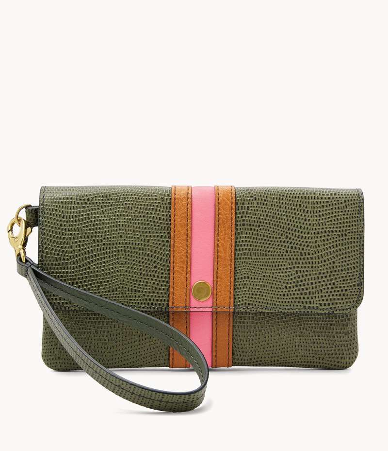 Fossil flap wristlet shop