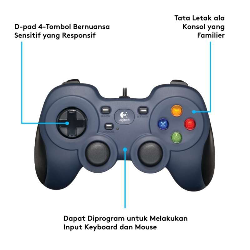 jual logitech f310 stick game controler usb pc joystick joystik controller online maret 2021 blibli