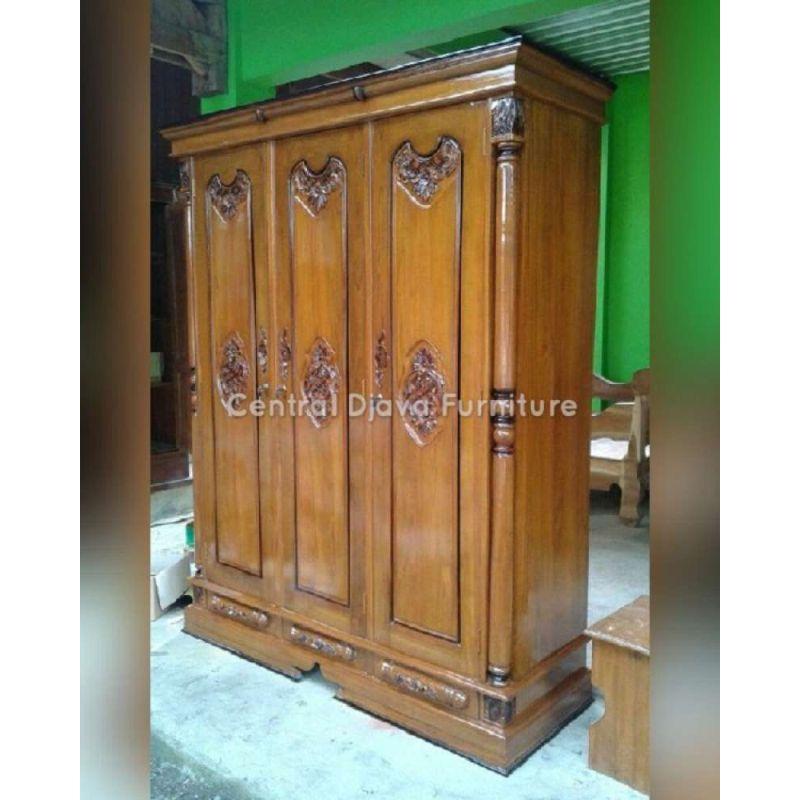 Lemari Pakaian Peluru Mawar 3 Pintu Kayu Jati Almari Ukiran Jepara Terbaru Juli 2021 Harga Murah Kualitas Terjamin Blibli