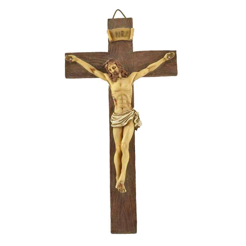 Promo Resin Jesus Crucifix Statue Catholic Figurine Hanging Sculpture Chapel Decor Di Seller Homyl China Blibli