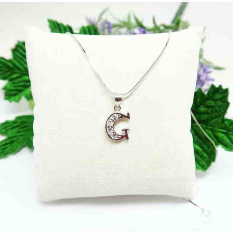 Jual KALUNG LIONTIN HURUF ALPHABET PERAK SILVER 925 LAPIS ...