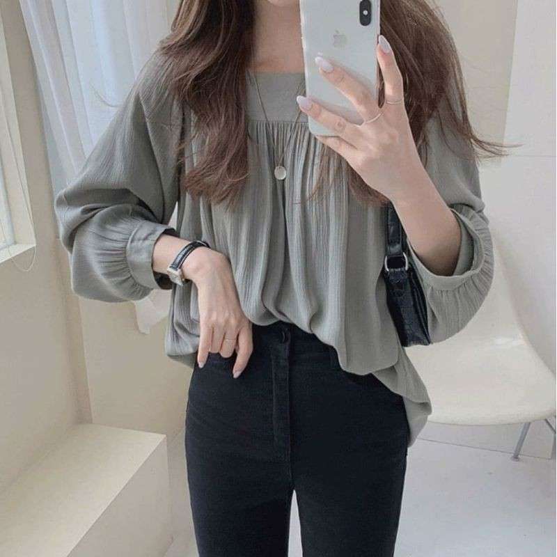 Jual Blouse Wanita Chana Blouse Blouse Korea Atasan Wanita Pakaian Terlaris Korean Style Terbaru Juli 2021 Blibli
