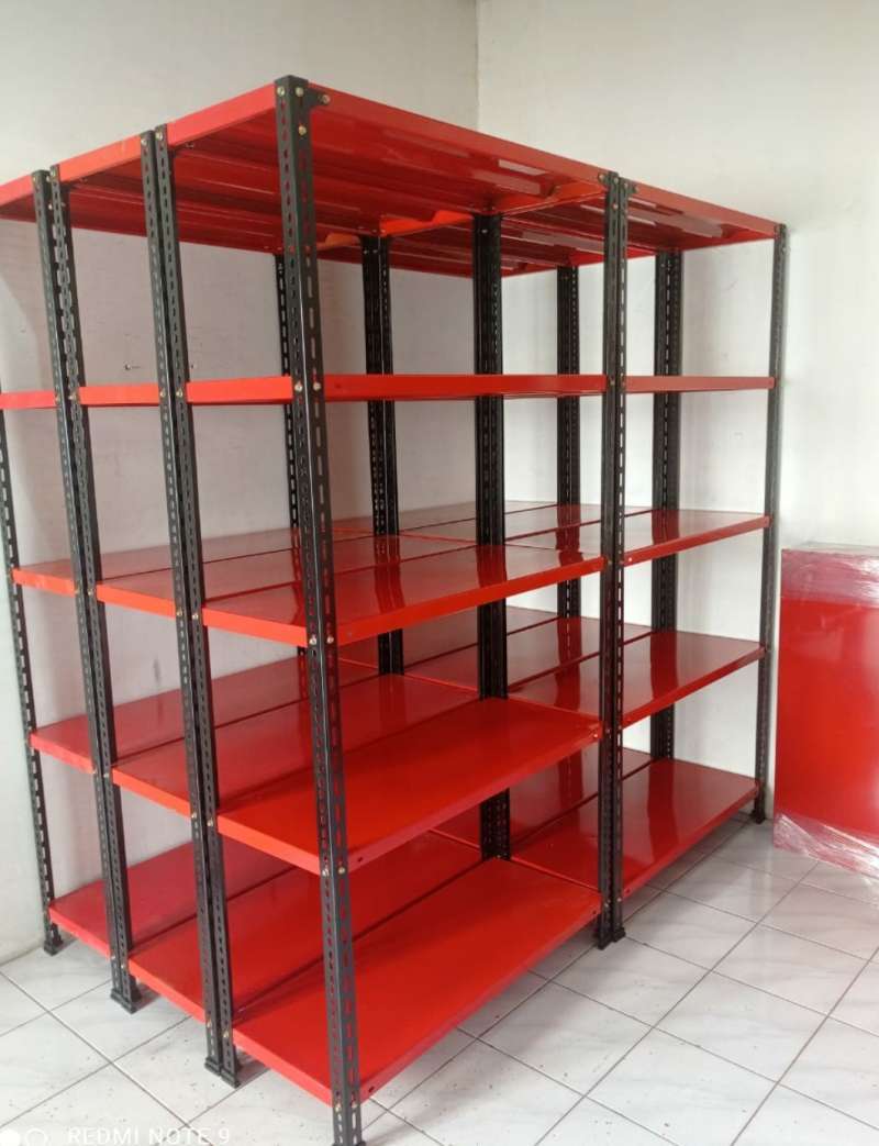 jual rak besi siku/plat merah - merah di seller sya5 - samoja