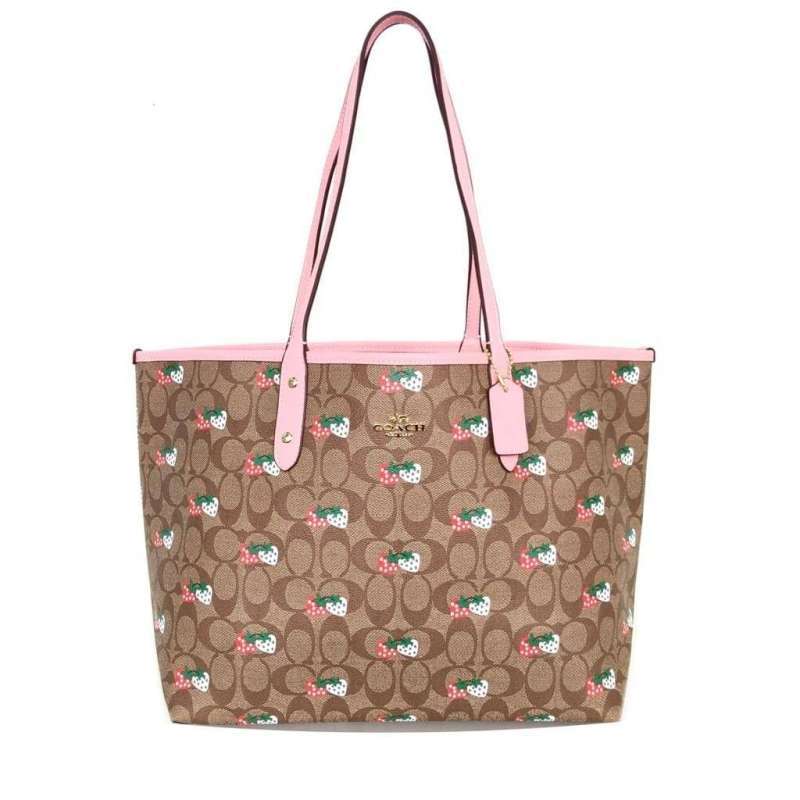 strawberry coach tote