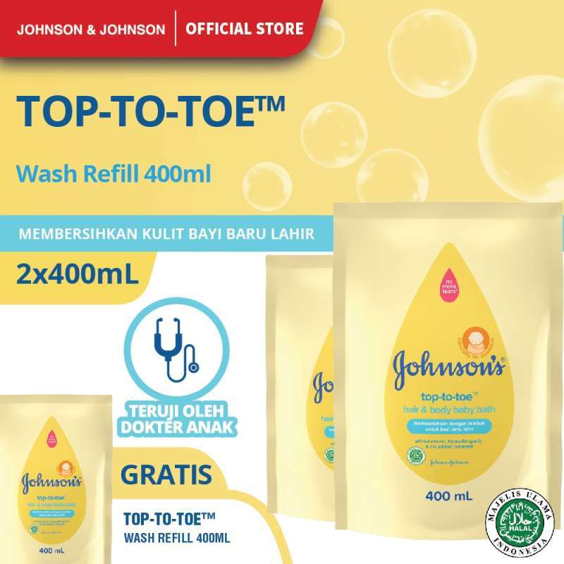 Jual Johnson S Baby Top To Toe Wash Refill 400ml Buy 2 Get 1 Free Terbaru Juni 2021 Blibli