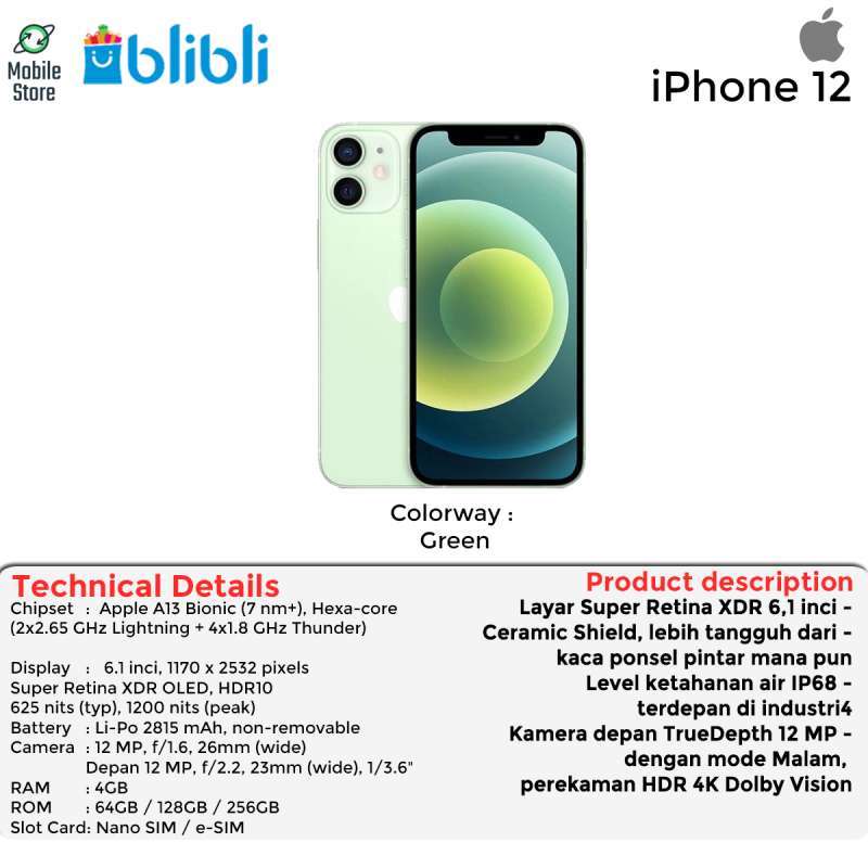 iPhone 12 128GB - Garansi Resmi iBOX 