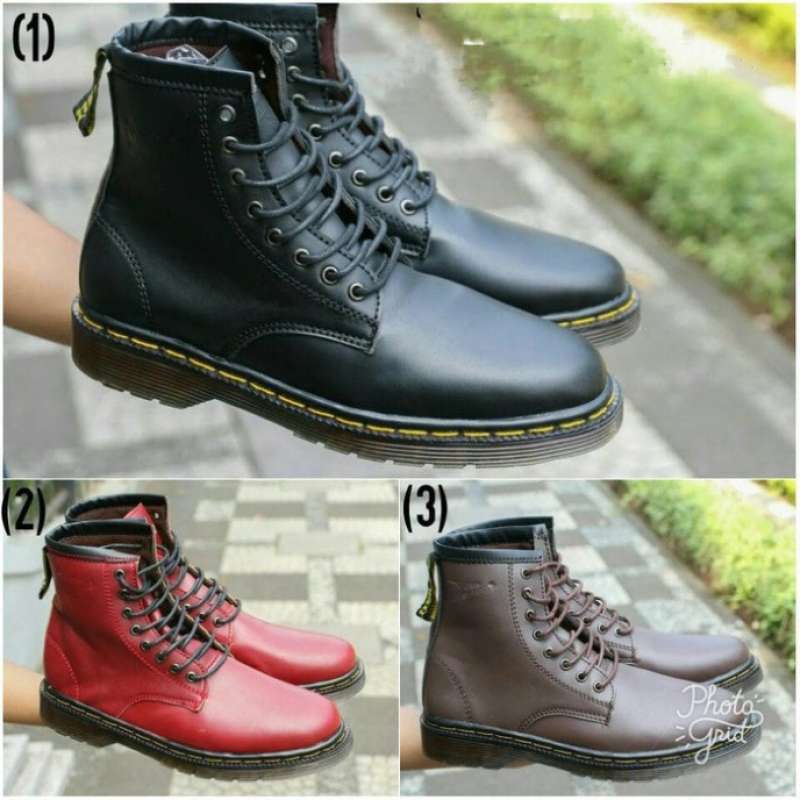 Jual Sepatu boots Docmart boots murah maroon black brown casual