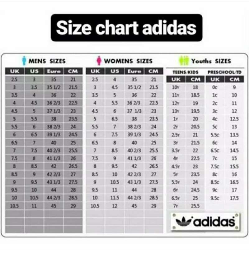 Adidas nite jogger clearance size chart