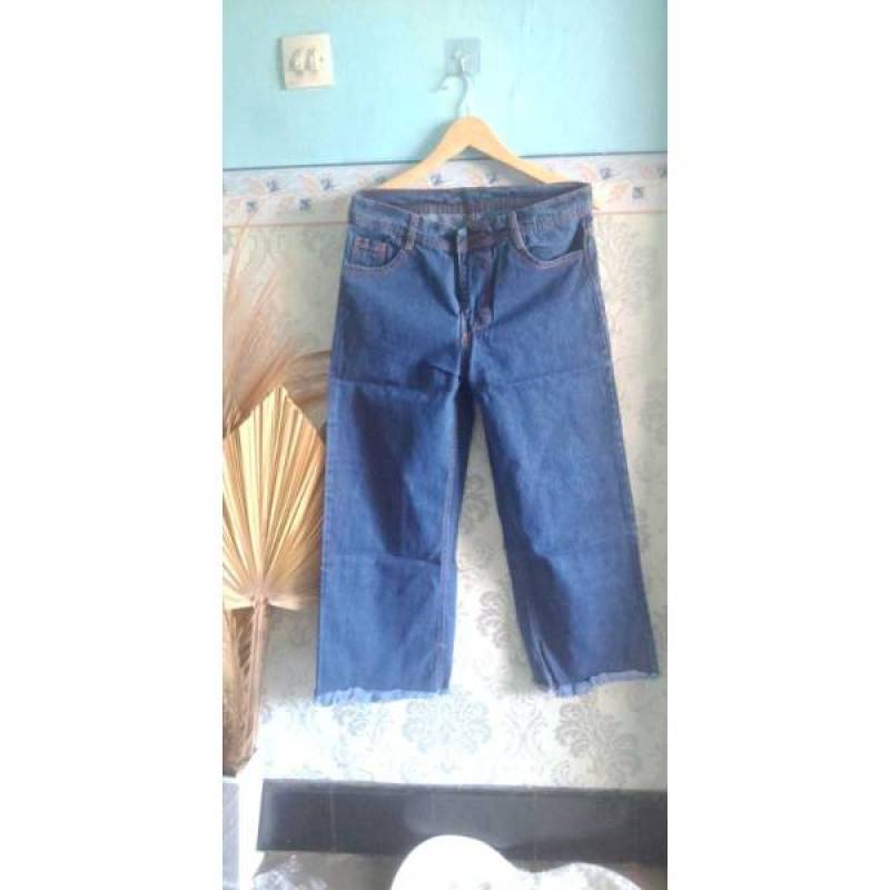 Jual CELANA KULOT JEANS HIGHWAIST 