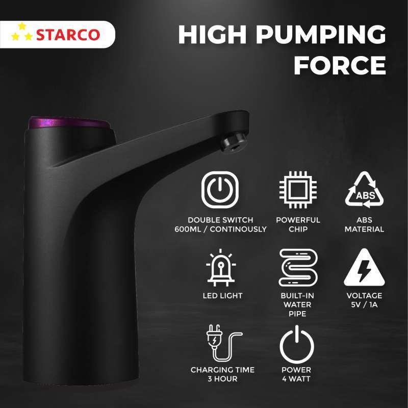 Jual Starco Pompa Air Galon Elektrik Dispenser Otomatis Rechargeable USB J3  di Seller Esi_Shop - Indonesia | Blibli