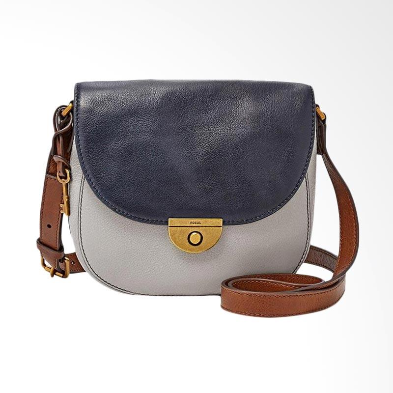 Jual Fossil Emi Leather Colorblock Iron Saddle Bag Ladies ZB6848