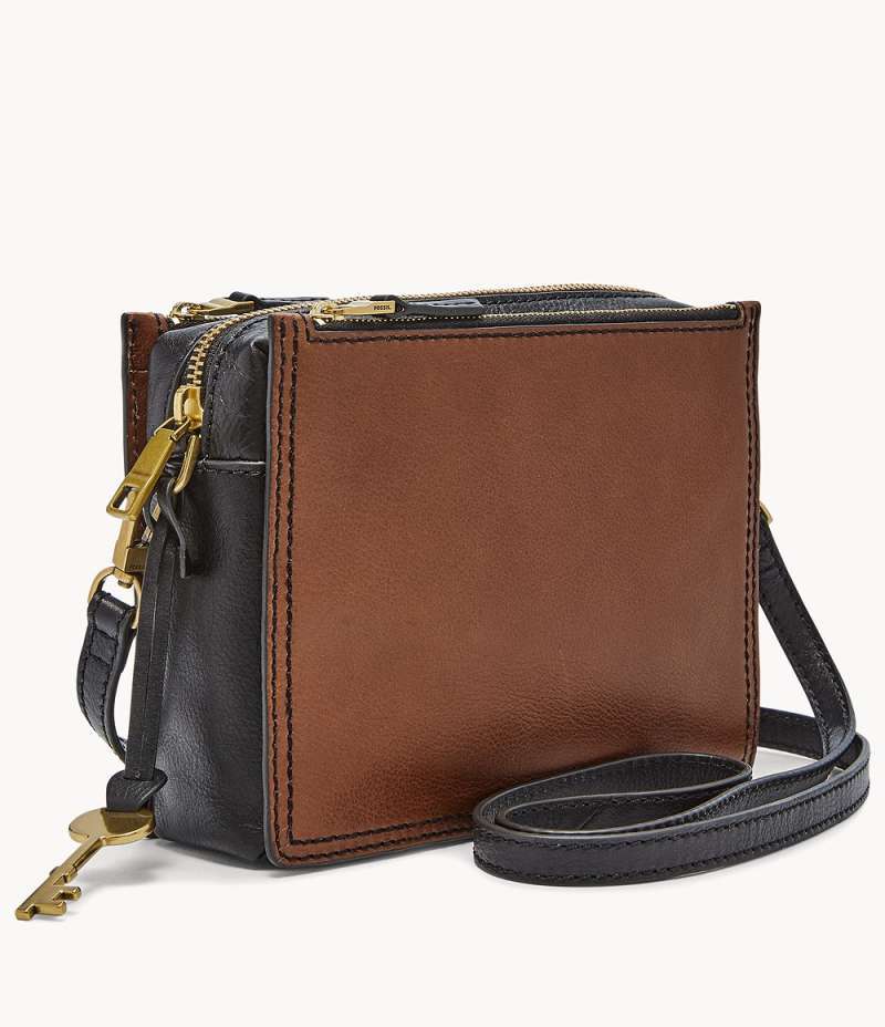Fossil campbell crossbody black discount
