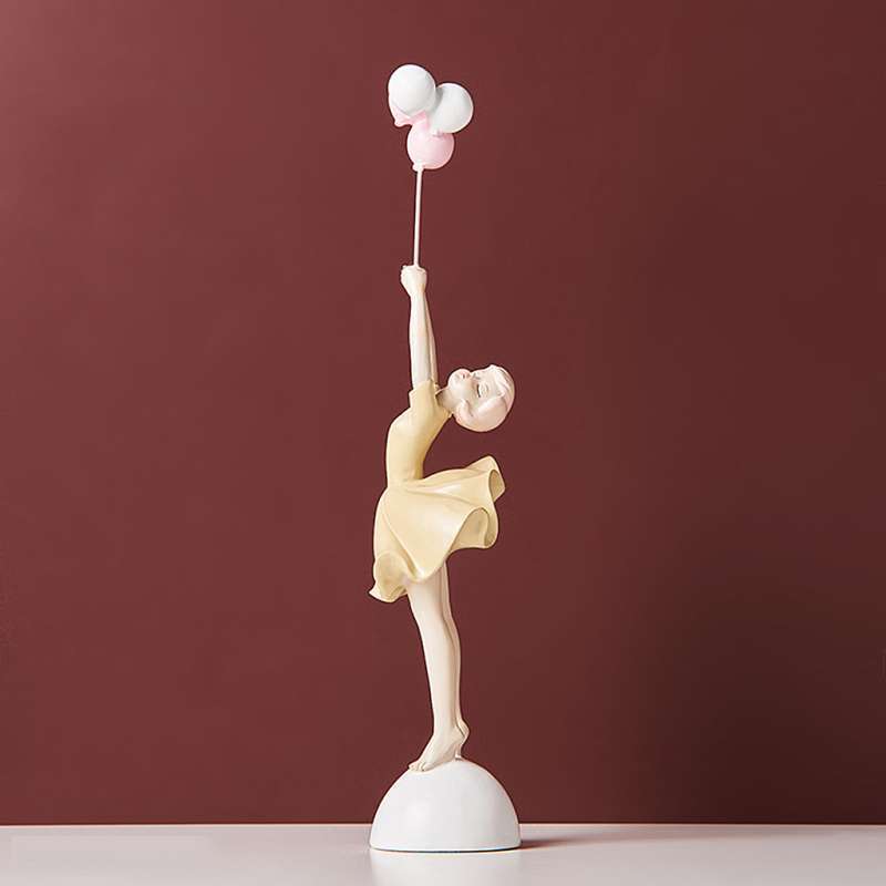 Promo Resin Girl Figurine Home Decoration Office Shelf Statue Ornament Yellow Di Seller Homyl China Blibli