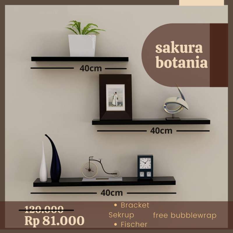 Jual Promo Rak Dinding Slim 1 Set 3 Pc P 50 40 30 X L 12 Cm X T 2 2 Cm Murah Mei 2021 Blibli