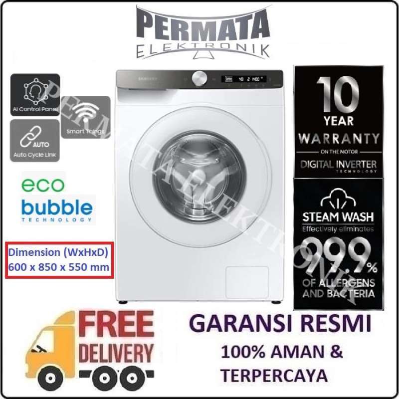 garansi resmi samsung ww80t504dtt mesin cuci 8kg front loading ecobubble ww80t504