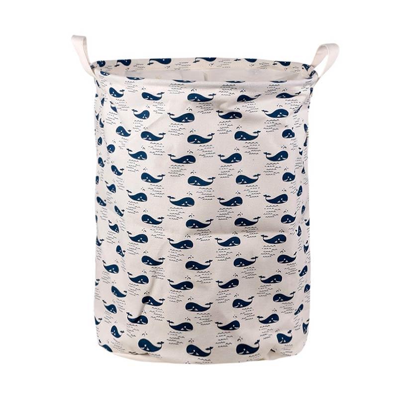 Jual Homestuff Motif Ikan Paus Kain Linen Keranjang Online Harga