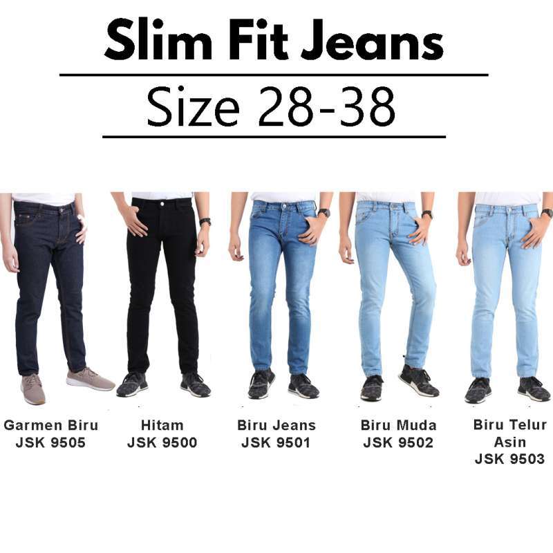 [SIZE 28-38] Celana Panjang Pria Slim Fit Jeans Pensil Cowok Denim Tebal  Pria JUMBO BIG SIZE JSK