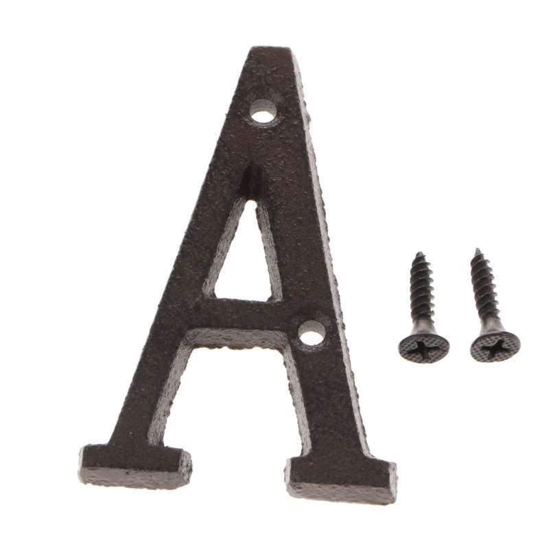 2x Cast Iron Letter Alphabet English A B DIY Door Letter Sign Wall Decor