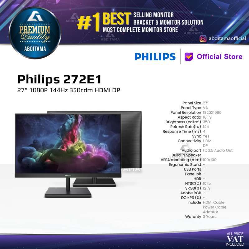 Jual Monitor LED Philips 272E1 27 1080P 