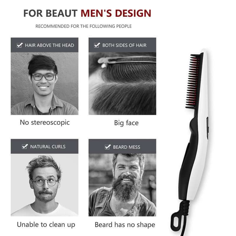 LANS Quick Beard Straightener Hair Comb 