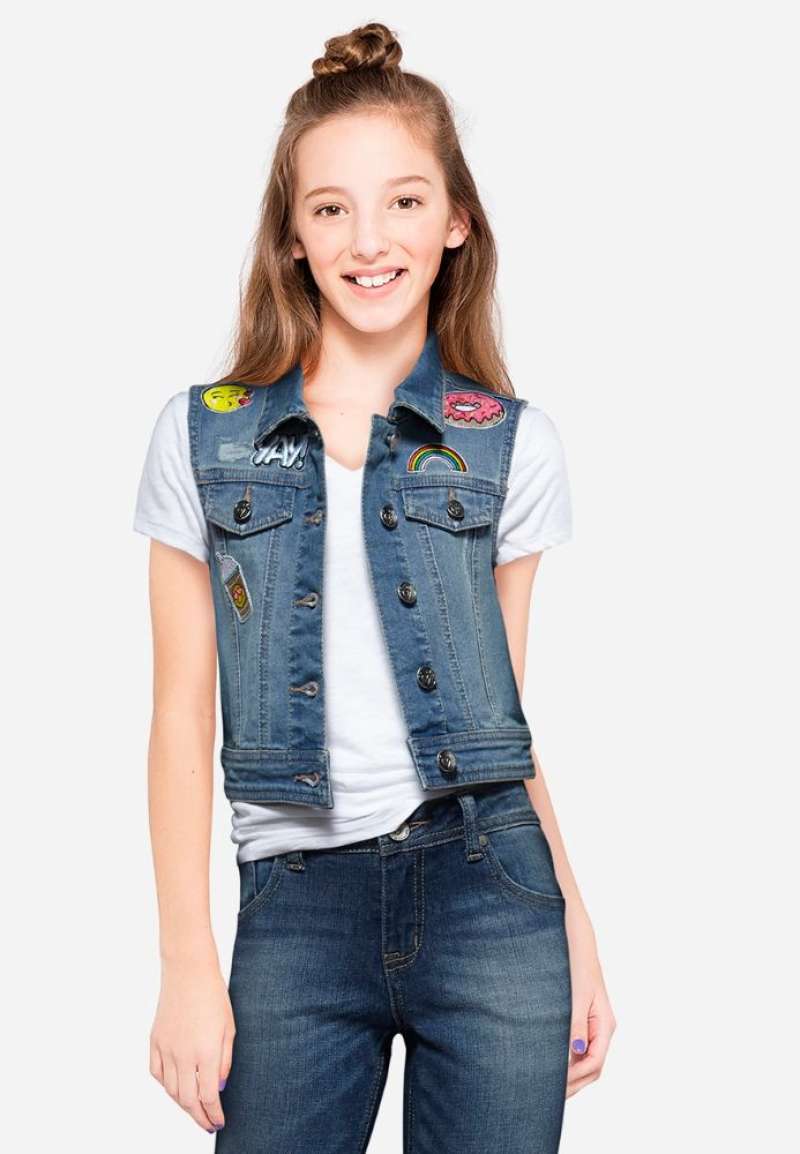 Jual Justice Girls Patched Denim Vest 