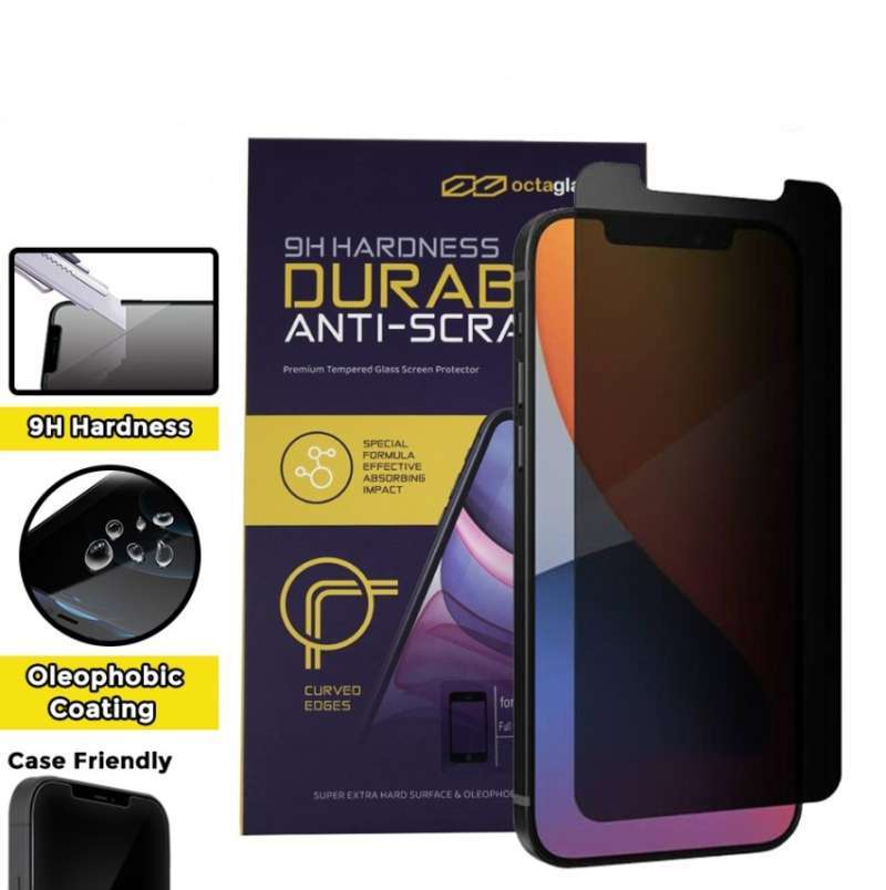 Promo Tempered Glass Anti Spy iPhone 12 Pro Max 12 Mini Octa