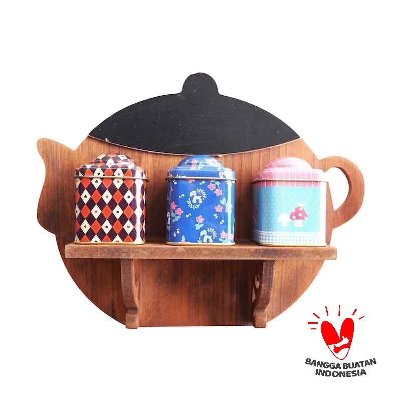 Mendekor Batolu Rak Gantungan Dinding Kayu Vintage Shabby