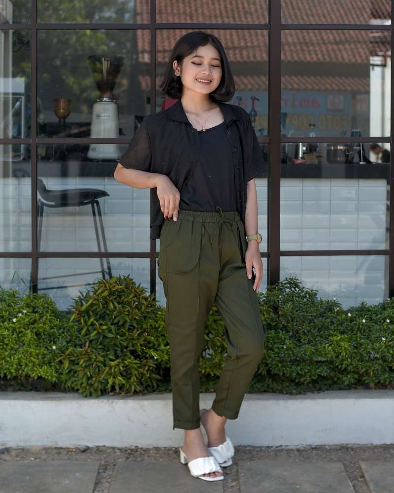 Office Pants Pinggang Full Karet Size 