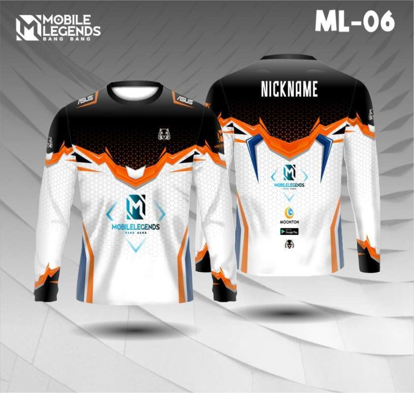 Jersey e sport mobile legends baju kaos gamer lengan panjang