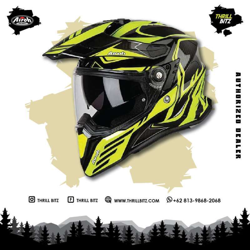 Airoh commander sale carbon yellow