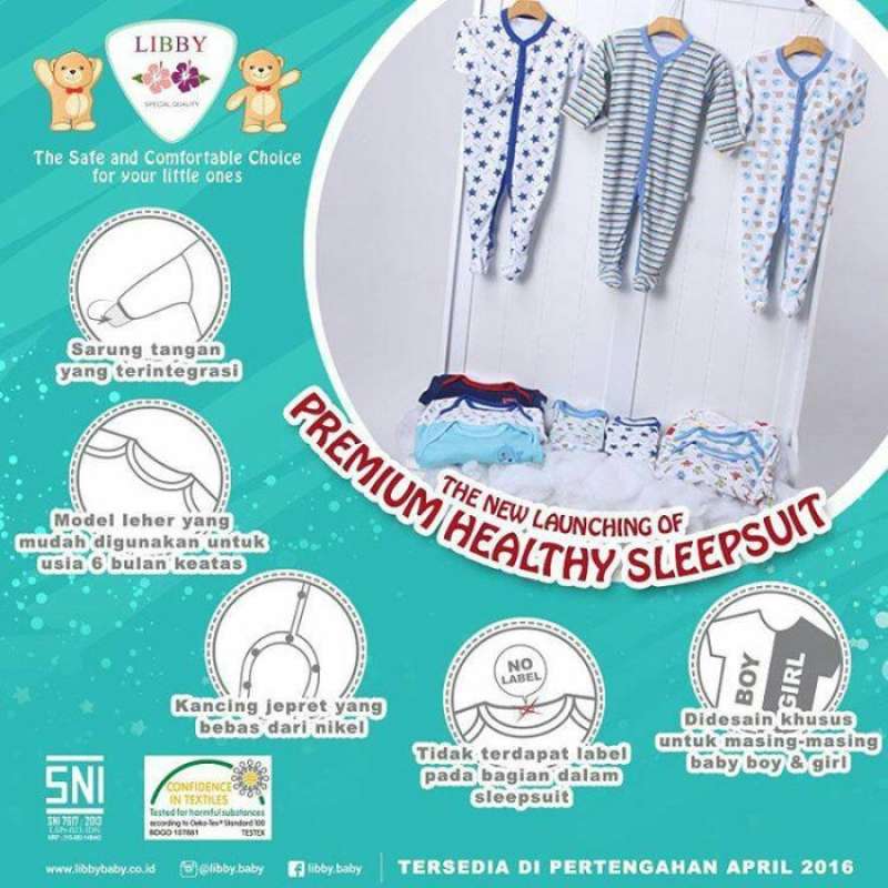 Jual FREE ONGKIR Sleepsuit Premium Healthy 3in1 Libby di ...