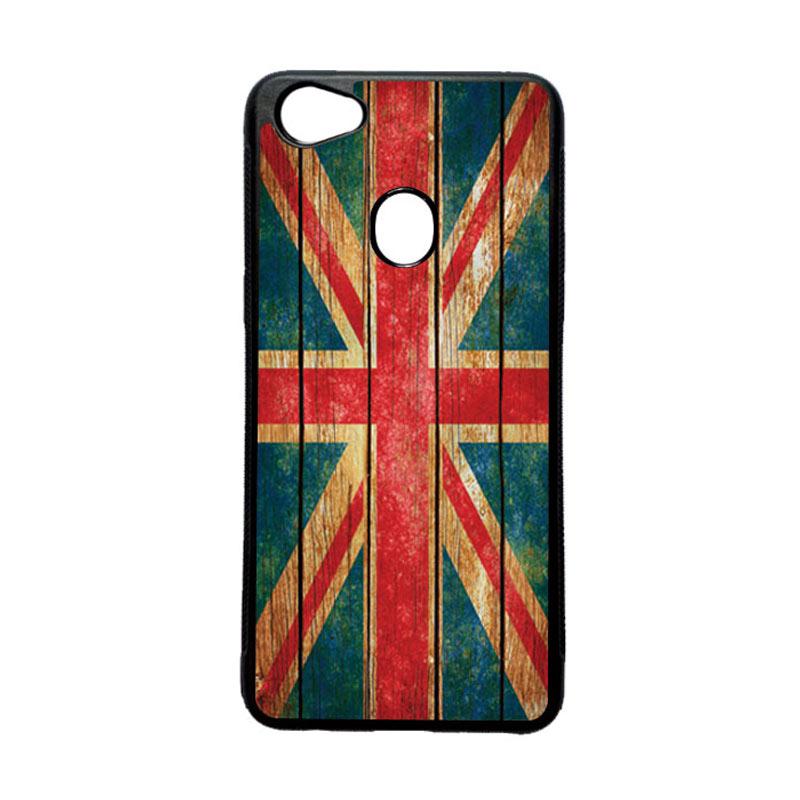 HEAVENCASE Motif Bendera Inggris 08 Softcase Casing OPPO F7 - Hitam